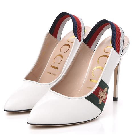 gucci white pump|gucci high heel pumps.